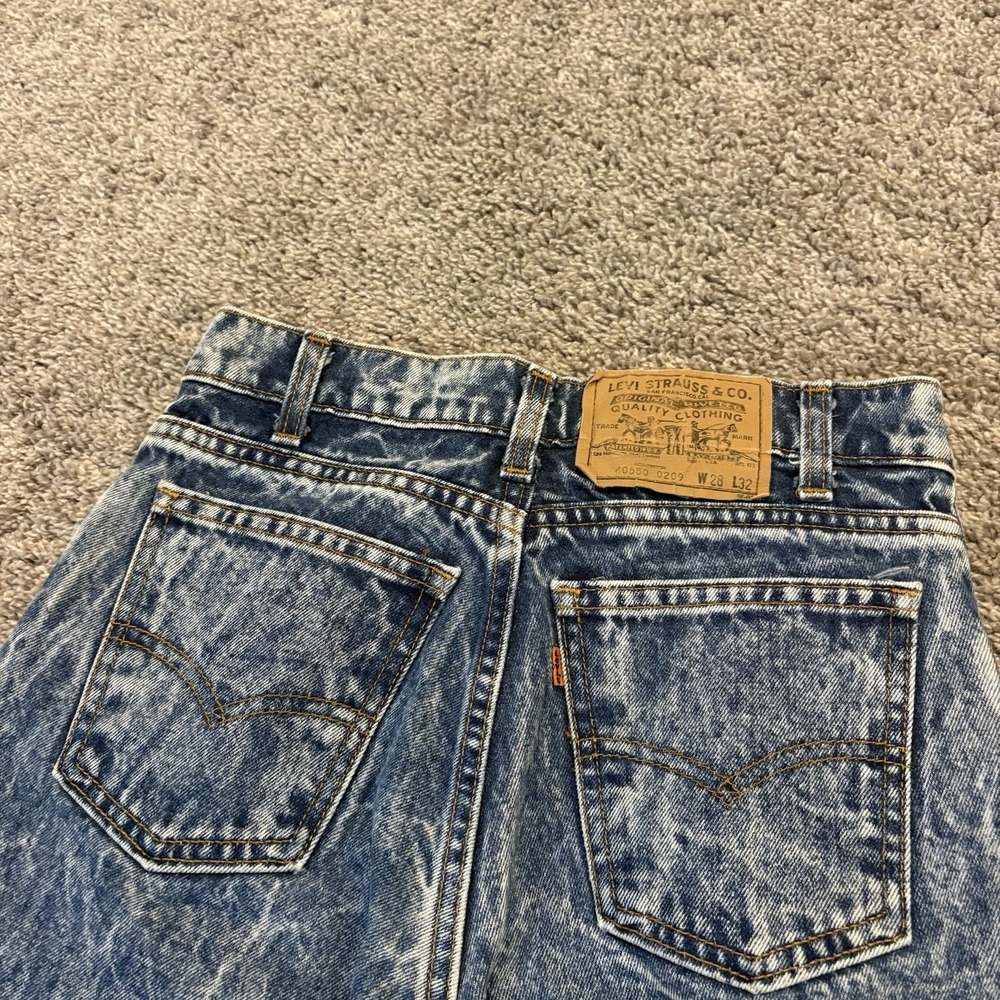 Vintage Levi's 550 Jeans USA Acid Wash Orange Tab 28x32 Made In USA 80's 90's - Picture 9 of 14